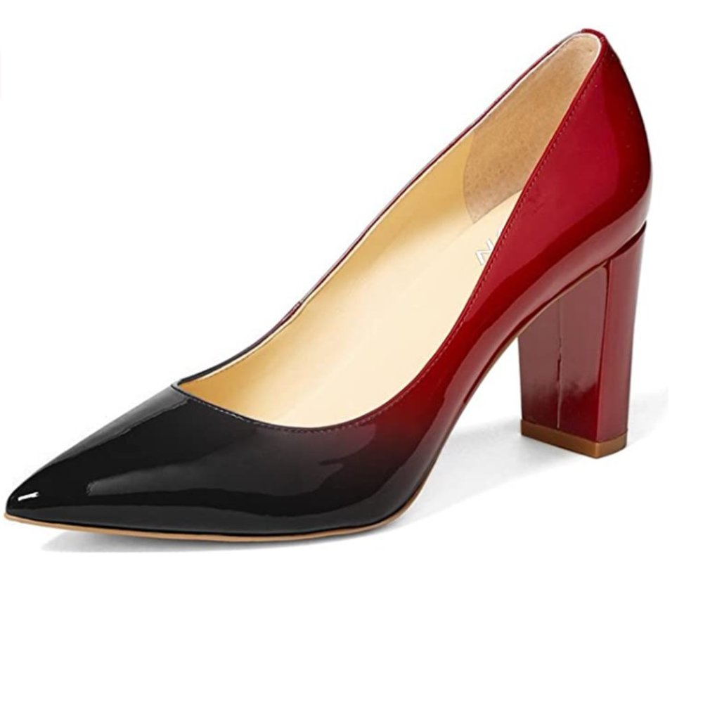 YDN Pointed Toe Chunky High Heels
